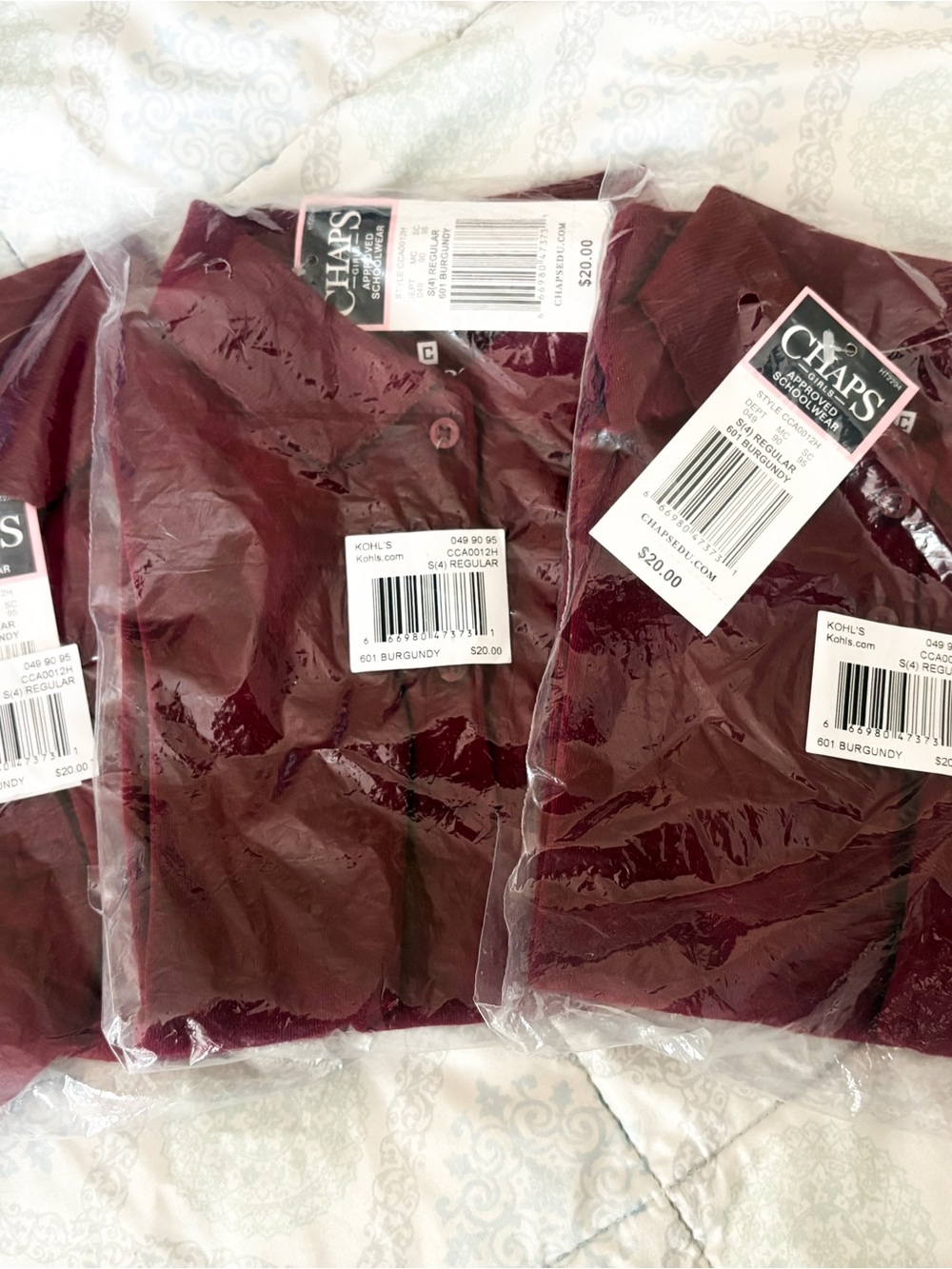 Girls Chaps Collared Button-Up Shirt in Burgundy